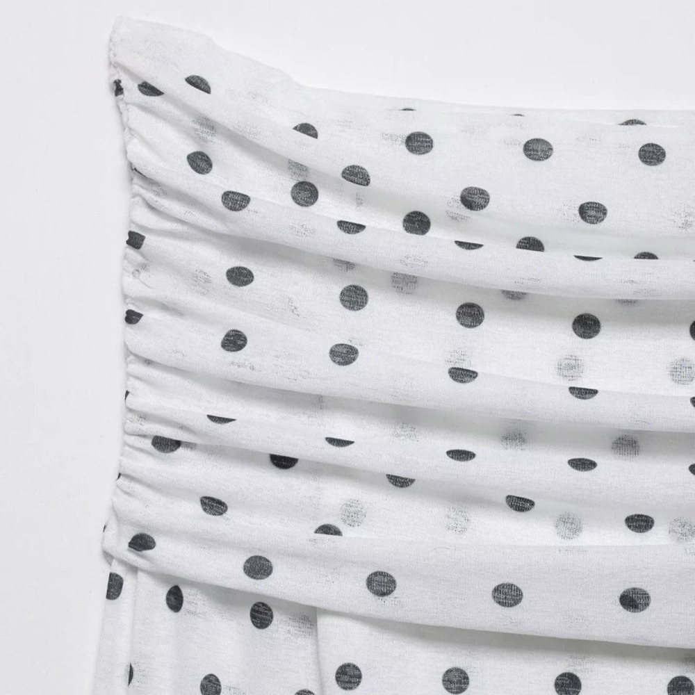 ZARA Chic Off Shoulder Polka Dot Layered Top